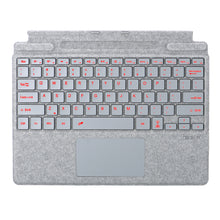 Load image into Gallery viewer, ProElite Keyboard for Microsoft Surface Pro 8/Pro 9/Pro 10/Pro 11/X, Detachable Wireless Bluetooth TouchPad Keyboard Surface Pro 8/9/10/11/X with Pencil Holder & Built-in 7-Colors Backlit, Light Grey