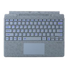 Load image into Gallery viewer, ProElite Keyboard for Microsoft Surface Pro 8/Pro 9/Pro 10/Pro 11/X, Detachable Wireless Bluetooth TouchPad Keyboard Surface Pro 8/9/10/11/X with Pencil Holder & Built-in 7-Colors Backlit, ICY Blue
