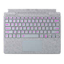 Load image into Gallery viewer, ProElite Keyboard for Microsoft Surface Pro 8/Pro 9/Pro 10/Pro 11/X, Detachable Wireless Bluetooth TouchPad Keyboard Surface Pro 8/9/10/11/X with Pencil Holder & Built-in 7-Colors Backlit, Light Grey