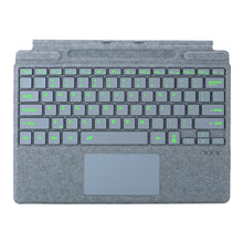 Load image into Gallery viewer, ProElite Keyboard for Microsoft Surface Pro 8/Pro 9/Pro 10/Pro 11/X, Detachable Wireless Bluetooth TouchPad Keyboard Surface Pro 8/9/10/11/X with Pencil Holder & Built-in 7-Colors Backlit, ICY Blue