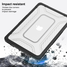 Load image into Gallery viewer, ProElite Transparent Case for MacBook Neo 13 inch 2026 Model Touch ID, Heavy Duty Honeycomb Hard Shell with Slim TPU Bumper and Fold Kickstand, Black