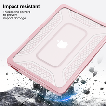 Load image into Gallery viewer, ProElite Transparent Case for MacBook Neo 13 inch 2026 Model Touch ID, Heavy Duty Honeycomb Hard Shell with Slim TPU Bumper and Fold Kickstand, Pink