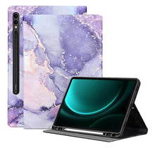 Load image into Gallery viewer, ProElite Book Cover Case for Samsung Galaxy Tab S9 FE+/S9+/S10+ 12.4 inch Cover, Smart flip case Book Cover for Samsung Galaxy Tab S9 FE Plus/S9 Plus/S10 Plus 12.4 inch with Pen Holder, Marble Purple
