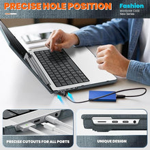 Load image into Gallery viewer, ProElite Case for MacBook Pro 13 inch Case M2 2024, 2023, 2022-2016 A2338 M1 A2251 A2289 A2159 A1989 A1708 A1706, Fabric Material Hard Shell with Slim TPU Bumper and Fold Kickstand, Grey