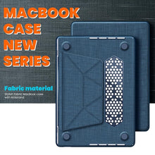 Load image into Gallery viewer, ProElite Case for MacBook Pro 14 inch Case 2025 2024 2023 2022 2021 M5/M4/M3/M2/M1 A2918 A2992 A2779 A2442 Pro Max, Fabric Material Hard Shell with Slim TPU Bumper and Fold Kickstand, Navy