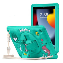 Load image into Gallery viewer, ProElite Cover for Apple iPad 10.2 inch Case Cover, Tough Bubble Kids case Cover for Apple iPad 10.2" 9th/8th/7th Gen with Rotating Kickstand & Shoulder Strap, Green