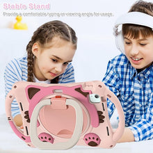 Load image into Gallery viewer, ProElite Tough Kids case Cover for Apple iPad Air 11 M3/M2 2025/2024/ Pro 11 4th/3rd Gen iPad Air 5th/4th Gen 10.9 inch with Pencil Holder Rotating Kickstand & Shoulder Strap, Pink