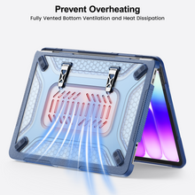 Load image into Gallery viewer, ProElite Transparent Case for MacBook Neo 13 inch 2026 Model Touch ID, Heavy Duty Honeycomb Hard Shell with Slim TPU Bumper and Fold Kickstand, Dark Blue