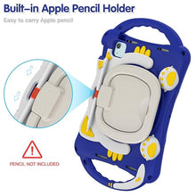 Load image into Gallery viewer, ProElite Tough Kids case Cover for Apple iPad Air 11 M3/M2 2025/2024/ Pro 11 4th/3rd Gen iPad Air 5th/4th Gen 10.9 inch with Pencil Holder Rotating Kickstand & Shoulder Strap, Blue