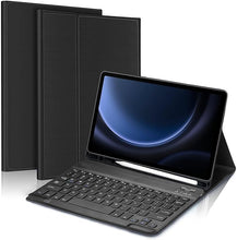 Load image into Gallery viewer, ProElite Keyboard case for Samsung Galaxy Tab S9 FE Plus/S9 Plus/S10+ 12.4 inch with S Pen Holder, Magnetic Detachable Wireless Bluetooth Keyboard, Black