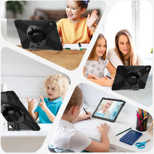 Load image into Gallery viewer, ProElite Cover for Samsung Galaxy Tab S10 FE Plus 13.1 inch, Rugged 3 Layer Armor case for Samsung Galaxy Tab S10 FE Plus 13.1 inch with Rotating Kickstand, Black