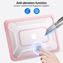 Load image into Gallery viewer, ProElite Transparent Case for MacBook Neo 13 inch 2026 Model Touch ID, Heavy Duty Honeycomb Hard Shell with Slim TPU Bumper and Fold Kickstand, Pink