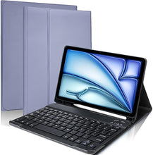 Load image into Gallery viewer, ProElite Detachable Wireless Bluetooth Keyboard case Cover for Apple iPad Air 11 inch M3/M2 2025/2024/Pro 11" 4/3rd Gen & iPad Air 5th/4th Gen 10.9" with Pencil Holder, Lavender