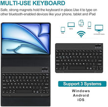 Load image into Gallery viewer, ProElite Detachable Wireless Bluetooth Keyboard case Cover for Apple iPad Air 11 inch M3/M2 2025/2024/Pro 11" 4/3rd Gen & iPad Air 5th/4th Gen 10.9" with Pencil Holder, Lavender