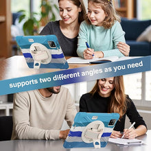 Load image into Gallery viewer, ProElite Cover for Xiaomi Mi Pad 7/7 Pro 11.2 inch Case, Rugged 3 Layer Armor case for Xiaomi Mi Pad 7/7 Pro with Hand Grip and Rotating Kickstand with Shoulder Strap & Pen Holder, Rainbow Blue