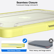 Load image into Gallery viewer, ProElite Transparent Case for MacBook Neo 13 inch 2026 Model Touch ID, Heavy Duty Honeycomb Hard Shell with Slim TPU Bumper and Fold Kickstand, Yellow