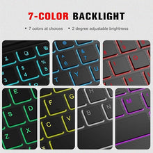 Load image into Gallery viewer, {Refurbished}ProElite Keyboard case for Apple iPad 10.2" 9th Gen/8th Gen/7th Gen/Air 3 10.5 inch, with Pencil Holder, Magnetic Detachable Wireless Bluetooth TouchPad Keyboard Built-in 7-Colors Backlit, Lavender