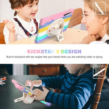 Load image into Gallery viewer, ProElite Rugged 3 Layer Armor case Cover for Samsung Galaxy Tab S7 FE/S8 Plus/S7 Plus 12.4 Inch SM-X800/X806/T970/T975/T976 with SPen Holder, Hand Grip and Rotating Kickstand, Rainbow Pink