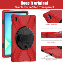 Load image into Gallery viewer, ProElite Cover for Samsung Galaxy Tab S10 FE Plus 13.1 inch, Rugged 3 Layer Armor case for Samsung Galaxy Tab S10 FE Plus 13.1 inch with Rotating Kickstand, Red