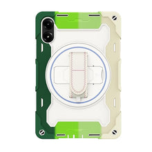 Load image into Gallery viewer, ProElite for Poco Pad 12.1 inch case, Rugged 3 Layer Armor case Cover for Poco Pad 12.1 inch with Hand Grip and Rotating Kickstand with Shoulder Strap, Rainbow Green