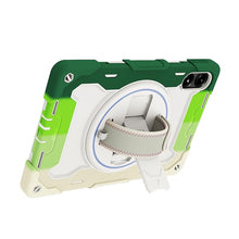 Load image into Gallery viewer, ProElite for Poco Pad 12.1 inch case, Rugged 3 Layer Armor case Cover for Poco Pad 12.1 inch with Hand Grip and Rotating Kickstand with Shoulder Strap, Rainbow Green