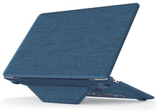 Load image into Gallery viewer, ProElite Case for MacBook Air 13 inch M2 2025/2024 M1 2021 2020 Release A2337 A2179 A1932 Model Touch ID, Fabric Material Hard Shell with Slim TPU Bumper and Fold Kickstand, Navy