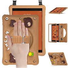 Load image into Gallery viewer, ProElite Cover for Apple iPad 10.2 inch Case Cover, Tough Bubble Kids case Cover for Apple iPad 10.2" 9th/8th/7th Gen with Rotating Kickstand & Shoulder Strap, Brown