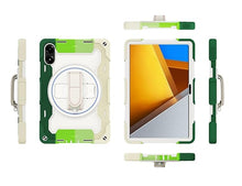 Load image into Gallery viewer, ProElite for Poco Pad 12.1 inch case, Rugged 3 Layer Armor case Cover for Poco Pad 12.1 inch with Hand Grip and Rotating Kickstand with Shoulder Strap, Rainbow Green