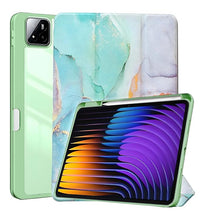 Load image into Gallery viewer, ProElite Cover for Xiaomi Mi Pad 7/7 Pro 11.2 inch case Cover, Transaprent Flip Case for Xiaomi Mi Pad 7/7 Pro 11.2 inch with Pen Holder (Supports Auto Sleep Wake Function), Marble Green