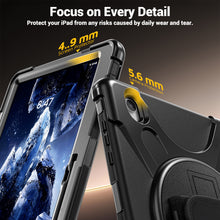 Load image into Gallery viewer, ProElite Cover for Samsung Galaxy Tab S12 Plus 12.6 inch 2026 Case, Rugged 3 Layer Armor case Cover for Galaxy Tab S12 Plus 12.6 inch with Hand Grip & Rotating Kickstand with Shoulder Strap, Black