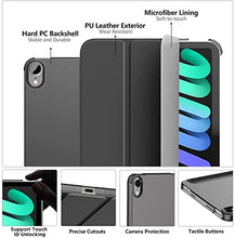 Load image into Gallery viewer, ProElite Cover Case for Apple iPad Mini 6/Mini 7 8.3 inch Case, Smart Flip Case Cover for Apple iPad Mini 6/Mini 7 8.3 inch Translucent Back, Black with Stylus Pen