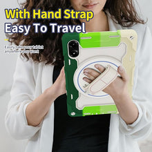 Load image into Gallery viewer, ProElite for Poco Pad 12.1 inch case, Rugged 3 Layer Armor case Cover for Poco Pad 12.1 inch with Hand Grip and Rotating Kickstand with Shoulder Strap, Rainbow Green