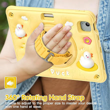 Load image into Gallery viewer, ProElite Cover for iPad Air 11 M3/M2 2025/2024/ Pro 11 4th/3rd Gen/Air 5/4 Gen 10.9 inch Case, Tough Bubble Kids Case with Pencil Holder with Rotating Kickstand & Shoulder Strap, Yellow