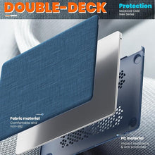 Load image into Gallery viewer, ProElite Case for MacBook Air 13 inch M2 2025/2024 M1 2021 2020 Release A2337 A2179 A1932 Model Touch ID, Fabric Material Hard Shell with Slim TPU Bumper and Fold Kickstand, Navy