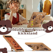 Load image into Gallery viewer, ProElite Cover for Apple iPad 10.2 inch Case Cover, Tough Bubble Kids case Cover for Apple iPad 10.2" 9th/8th/7th Gen with Rotating Kickstand & Shoulder Strap, Brown