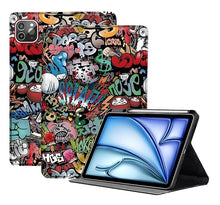 Load image into Gallery viewer, ProElite Book Cover for iPad Air 11 M3/M2 2025/2024/ Pro 11 4th/3rd Gen/Air 5th/4th Gen 10.9 inch Case, Smart Flip Case Book Cover for iPad Air 11/ Pro 11 4/3 Gen/Air 10.9 with Pencil Holder, Hippy