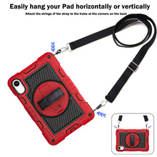 Load image into Gallery viewer, ProElite for Xiaomi Redmi Pad 2 11 inch Case, Rugged 3 Layer Armor case Cover for Xiaomi Redmi Pad 2 11 inch Case with Hand Grip and Rotating Kickstand with Shoulder Strap, Red