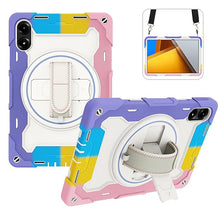 Load image into Gallery viewer, ProElite for Poco Pad 12.1 inch case, Rugged 3 Layer Armor case Cover for Poco Pad 12.1 inch with Hand Grip and Rotating Kickstand with Shoulder Strap, Rainbow Pink