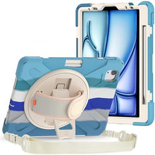 Load image into Gallery viewer, ProElite Cover for Apple iPad Air 13 inch M3/M2 2025/2024 Case, Rugged 3 Layer Armor case for Apple iPad Air 13 M3/M2 2025/2024 with Apple Pencil Holder, Hand Grip and Rotating KickStand, Rainbow Blue