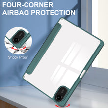 Load image into Gallery viewer, ProElite Case Cover for Xiaomi Redmi Pad 2 11 inch Cover, Transparent Flip Case for Xiaomi Redmi Pad 2 11 inch Case Cover with Pen Holder, Dark Green