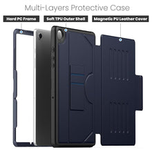 Load image into Gallery viewer, ProElite case for Samsung Galaxy Tab A9 Plus 11 inch Smart Magnetic Shockproof Protective Case with 5 Stable Stands for Galaxy Tab A9 Plus 11 Inch, Dark Blue