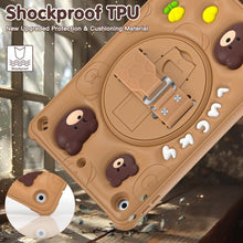 Load image into Gallery viewer, ProElite Cover for Apple iPad 10.2 inch Case Cover, Tough Bubble Kids case Cover for Apple iPad 10.2" 9th/8th/7th Gen with Rotating Kickstand & Shoulder Strap, Brown