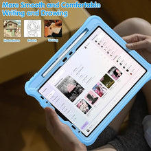 Load image into Gallery viewer, ProElite Cover for iPad Air 11 M3/M2 2025/2024/ Pro 11 4th/3rd Gen/Air 5/4 Gen 10.9 inch Case, Tough Bubble Kids Case with Pencil Holder with Rotating Kickstand & Shoulder Strap, Blue