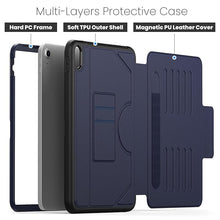 Load image into Gallery viewer, ProElite Cover Case for iPad (A16) 11th/10th Generation (2025/2022) Case, Smart Magnetic Shockproof Protective Case with 5 Stable Stands with Pencil Holder for Apple iPad 11th/10th Gen, Dark Blue