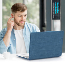 Load image into Gallery viewer, ProElite Case for MacBook Air 13 inch M2 2025/2024 M1 2021 2020 Release A2337 A2179 A1932 Model Touch ID, Fabric Material Hard Shell with Slim TPU Bumper and Fold Kickstand, Navy