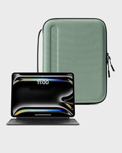 Load image into Gallery viewer, ProElite Hard Shell Tablet Sleeve Case 12" to 13" for Galaxy Tab S7+/S8+/S9+/S7 FE, Apple iPad Pro 12.9, Lenovo Tab P12, Microsoft Surface Pro 4/5/6/7/8/9, with Accessories Compartment, Dark Green