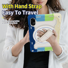 Load image into Gallery viewer, ProElite Case Cover for Poco Pad 12.1 inch case, Rugged 3 Layer Armor case Cover for Poco Pad 12.1 inch with Hand Grip and Rotating Kickstand with Shoulder Strap, Rainbow Blue