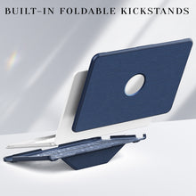 Load image into Gallery viewer, ProElite Case for MacBook Neo 13 inch 2026, Fabric Material Hard Shell with Slim TPU Bumper and Fold Kickstand, Dark Blue