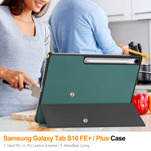 Load image into Gallery viewer, ProElite Cover for Samsung Galaxy Tab S10 FE Plus 13.1 inch Cover Case, Smart Trifold Flip case Cover for Samsung Galaxy Tab S10 FE Plus 13.1 inch, Dark Green