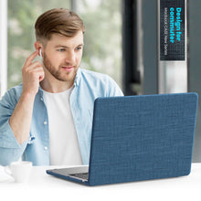 Load image into Gallery viewer, ProElite Case for MacBook Air 13.6 inch Case 2022 2023 2024 2025 Release M4/M3 A3113 M2 A2681 with Touch ID, Fabric Material Hard Shell with Slim TPU Bumper and Fold Kickstand, Navy